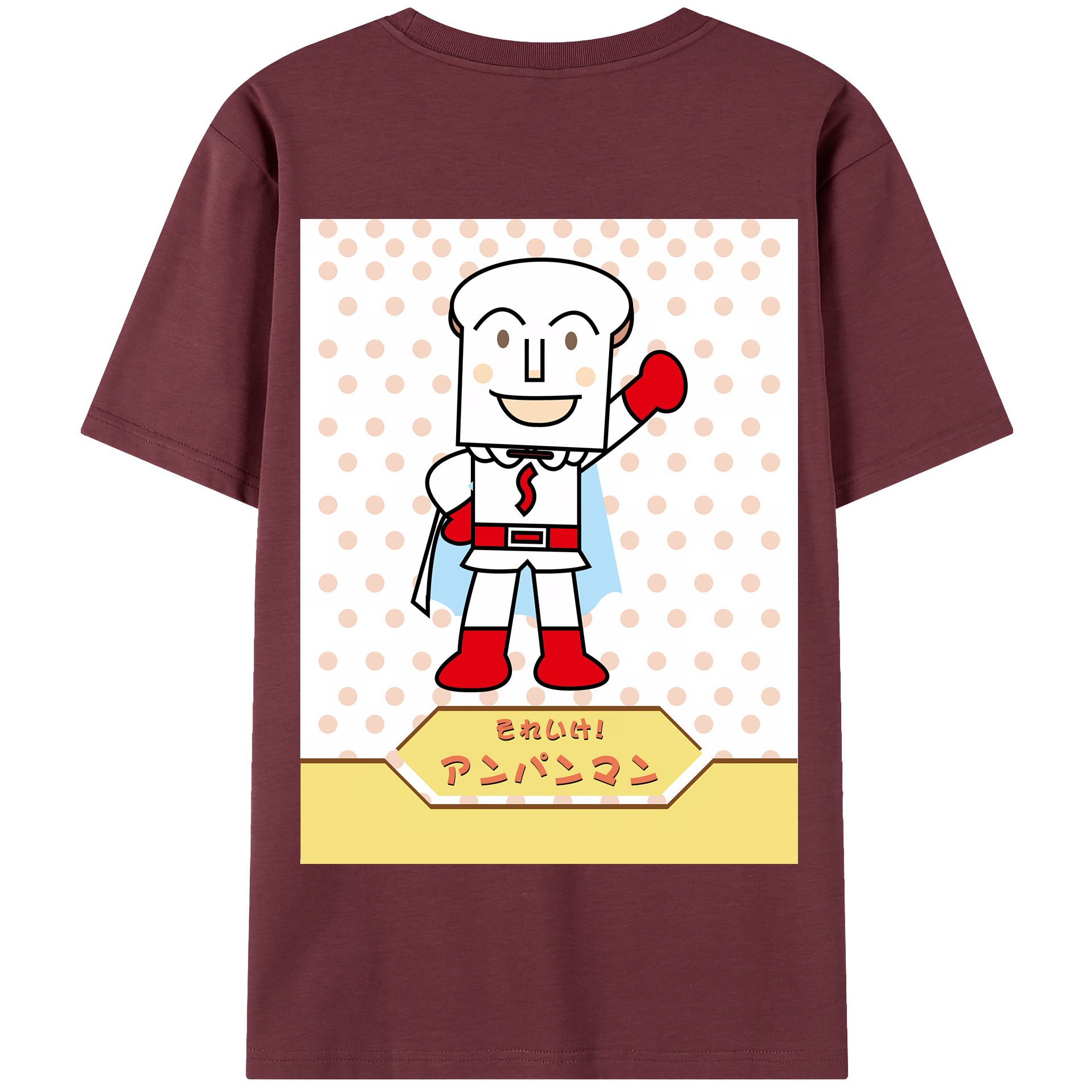 （画像用） アンパンマン Anpanman 綿100％半袖Tシャツ（背面プリント）